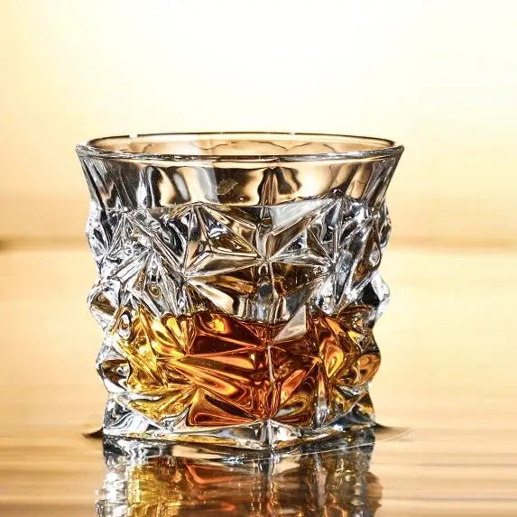 Faceted Crystal-Clear Glass Tumbler — Aureon Glass