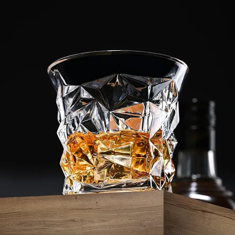 Faceted Crystal-Clear Glass Tumbler — Aureon Glass