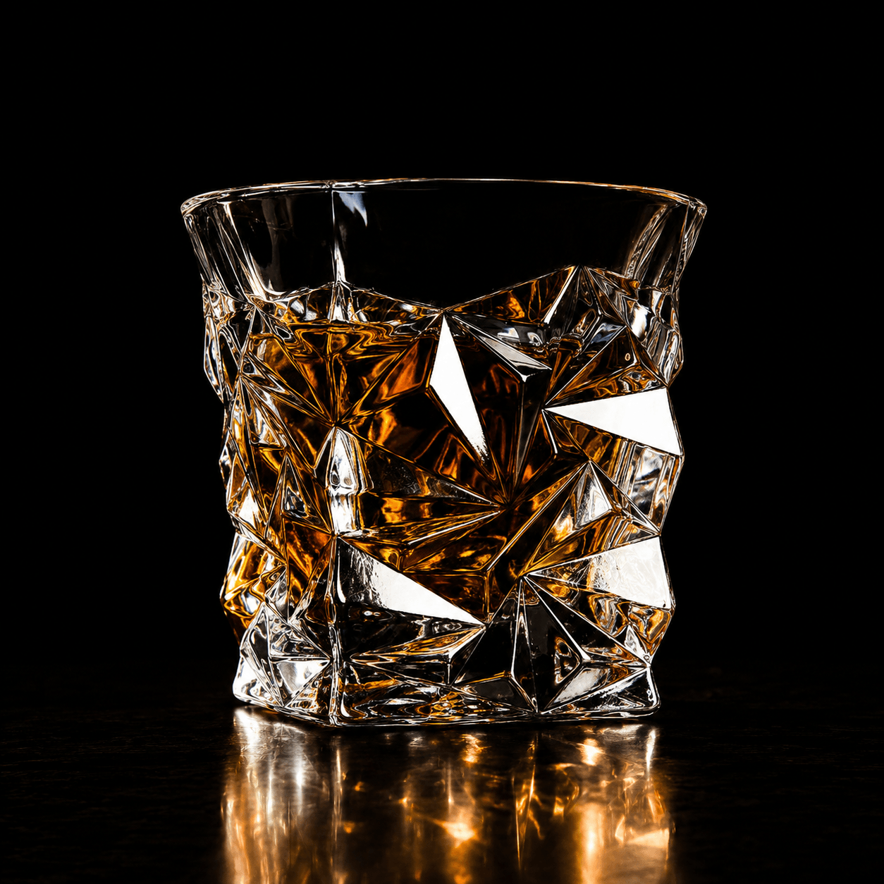 Faceted Crystal-Clear Glass Tumbler — Aureon Glass
