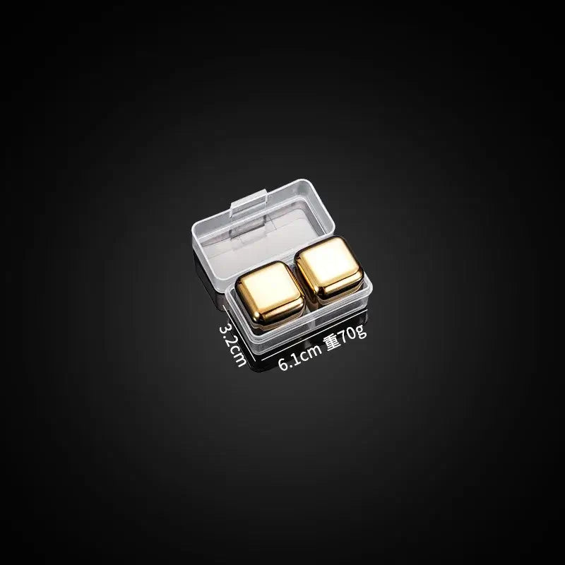 Gold Whisky Cooling Stones — Aureon Glass