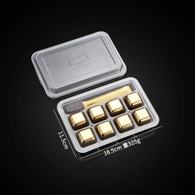 Gold Whisky Cooling Stones — Aureon Glass