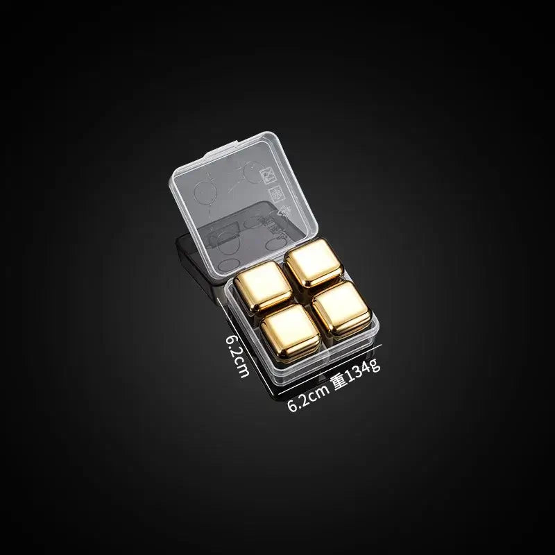 Gold Whisky Cooling Stones — Aureon Glass